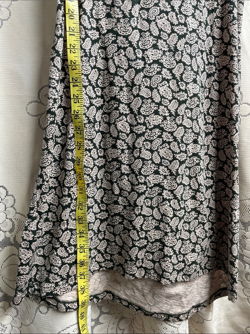 Boden Green and Cream Paisley Midi Dress with Front Knot size 10 - Picture 8 of 8